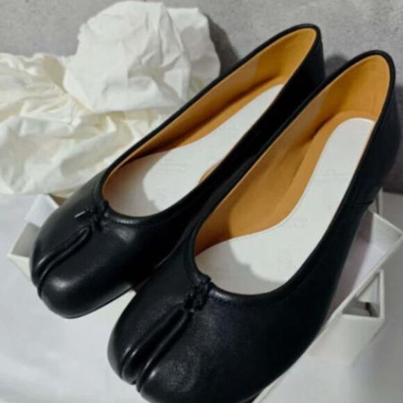 Maison Margiela Tabi Ballet Flats Shoes 39 24cm Split Toe Leather Japan good - Picture 3 of 6